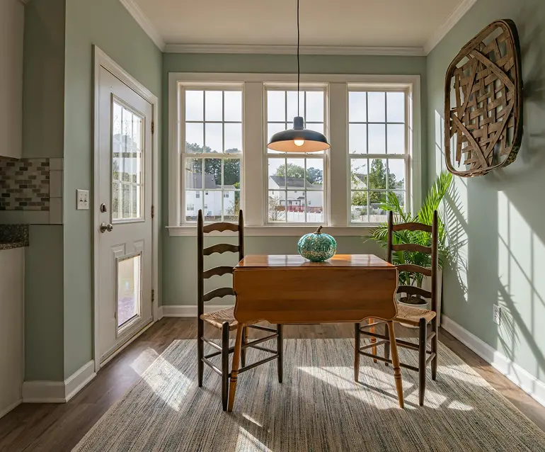 Sunlit dining room